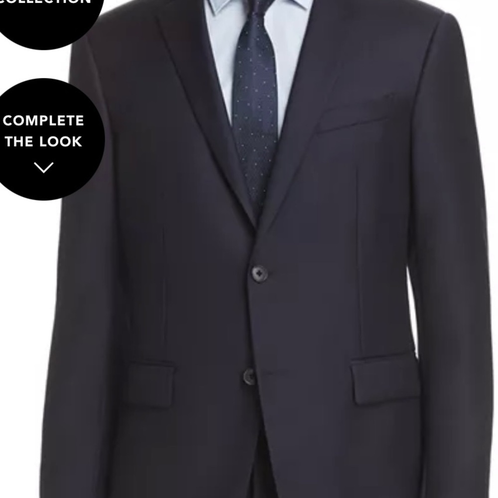 Men's John Varvatos Slim Charcoal(looks blue) Suit  40R/33 Waist, new condition